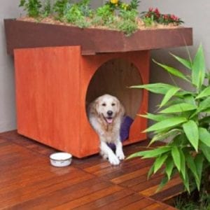DIY doghouse garden roof